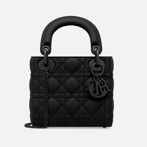 Mini Lady Dior Bag - Matte Black - Picture 1 of 9